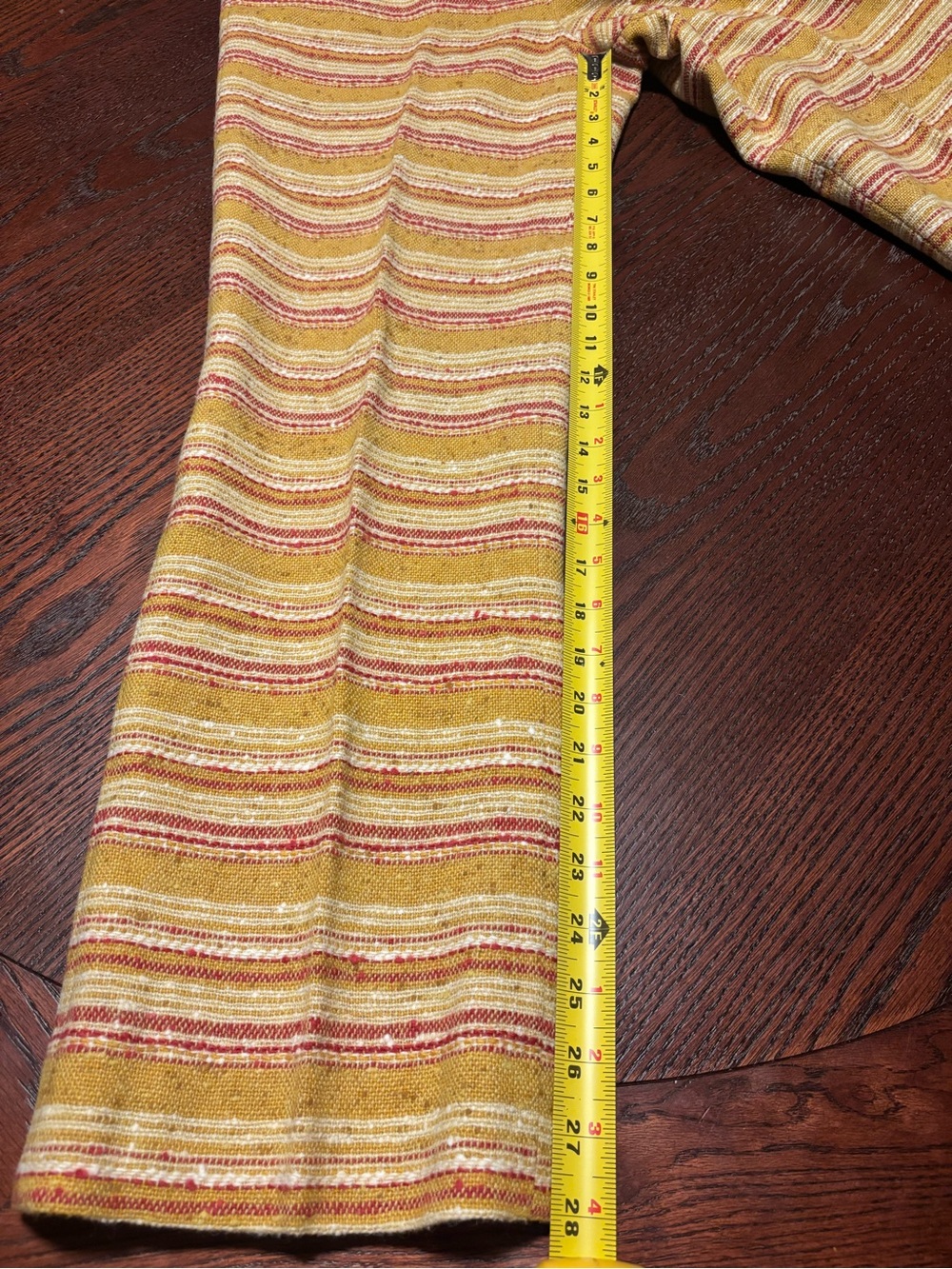 Vintage Pendleton Mustard Yellow Striped Wide-Leg Virgin Wool Pants - Picture 8 of 9